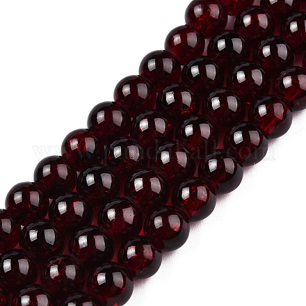 Crackle Glass Beads Strands CCG-Q001-6mm-18-1