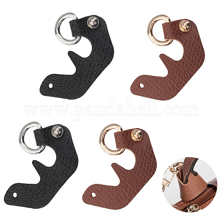 CHGCRAFT 2Pairs 2Colors Leather Undamaged Bag D Ring Connectors No Punch Detachable Bag Handle Cover for Adding Handbag Crossbody Shoulder Strap Purse Making Supplies FIND-CA0007-93-1