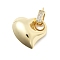 Brass Pendants, with Micro Pave Cubic Zirconia, Heart, Real 18K Gold Plated, 34x24x12mm, Hole: 1.8mm