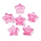 Transparent Spray Paint Glass Beads, Star with Bowknot, Pale Violet Red, 14x15x7mm, Hole: 1.2mm