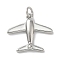 Brass Enamel Pendants, Airplane Charms, Rack Plating, Cadmium Free & Lead Free, Long-Lasting Plated, Platinum, White, 17.5x20x3.5mm, Hole: 3.5mm