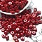 Opaque Colours Glass Seed Beads, Column, FireBrick, 6x3mm, Hole: 1.4mm, about 2027pcs/pound