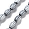 Handmade Millefiori Lampwork Beads Strands, Rice, Light Grey, 11~12x7~8mm, Hole: 0.9mm, about 31pcs/strand, 13.98~14.37 inch(35.5~36.5cm)