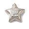 Rack Plating Brass Micro Pave Cubic Zirconia Pendants, Long-Lasting Plated, Cadmium Free & Lead Free, Letter, Platinum, Letter E, 15.5x16.5x5.5mm, Hole: 3mm