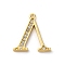 Rack Plating Brass Micro Pave Cubic Zirconia Pendant, Greek Alphabet, Real 18K Gold Plated, Letter L, 16.3x14.5x1.5~1.6mm, Hole: 1.1mm
