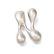 Rack Plating Brass Beads, Balloon Letter, for Personalized Name Necklaces Making, Long-Lasting Plated, Lead Free & Cadmium Free, Platinum, Letter N, 24x17.5x7mm, Hole: 2mm