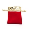 Rectangle Velvet Jewelry Pouches Bags, Gift Bag, Red, 10x7x0.3cm