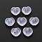 Two Tone Transparent Spray Painted Glass Beads, Heart, Pearl Pink, 10.5x12x6.5mm, Hole: 1mm