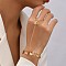 Alloy Link Bracelets, Ring Bracelets for Women, Butterfly, Golden, 6-1/4 inch(16cm)