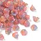 Transparent Glass Beads Caps, with Glitter Powder, Light Coral, 12x8mm, Hole: 1.4mm, 1250pcs/1000g