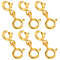 6Pcs Sterling Silver Double Spring Ring Clasps, Golden, 15x6x3mm, Hole: 1.2mm