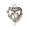 Brass Pendants, with Enamel, Heart Charms, Long-Lasting Plated, Cadmium Free & Lead Free, Rack Plating, Platinum, 15.5x11.5x3.5mm, Hole: 1.2mm