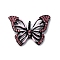 Spray Paint Alloy Rhinestones Pendants, with Enamel, Hollow Butterfly Charms, Pink, 21x27.5x3mm, Hole: 2mm