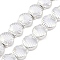 Electroplated Synthetic Non-magnetic Hematite Beads Strands, Shell Shape, Silver Plated, 7.5x8.5x3.5mm, Hole: 1mm, about 52pcs/strand, 16.14 inch(41cm)