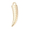 CCB Plastic Pendants, Horn, with Loop, Golden, 41.5x13x6mm, Hole: 3~3.5mm