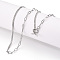 Brass Twist Chain & Paperclip Chain Necklaces, AB Chains, with OT Clasps, Real Platinum Plated, 17.87 inch(45.4cm)x2x1mm
