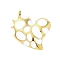 304 Stainless Steel Pendants, with Enamel, Heart Charm, Golden, White, 25x24x4mm, Hole: 2mm
