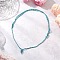 Adjustable Polyester & Spandex Cord Necklace Making, with 304 Stainless Steel Jump Rings, Stainless Steel Color, Light Sky Blue, 14.96~30.31 inch(38~77cm)