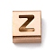 Ion Plating(IP) 304 Stainless Steel Square Slide Charms, Rose Gold, Letter Z, 9x8x4mm, Hole: 3.5x8.5mm