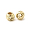 Corrugated Round Brass Beads, Long-Lasting Plated, Rack Plating, Lead Free & Cadmium Free, Real 18K Gold Plated, 4x3mm, Hole: 1.6mm