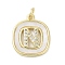 Rack Plating Brass Micro Pave Clear Cubic Zirconia Pendants, with Shell, Cadmium Free & Lead Free, Long-Lasting Plated, Real 18K Gold Plated, with Jump Ring, Letter N, 17.5x15x2.5mm, Hole: 3mm