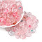 Transparent Acrylic Beads, Flat Round, Two Tone, Pink, 14x14x5~5.5mm, Hole: 1.8mm, about 714pcs/500g