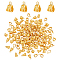 Tibetan Style Zinc Alloy Tube Bails, Loop Bails, Scarf Bail Beads, Lead Free & Cadmium Free, Golden, 13.5x8x8.5mm, Hole: 2mm, Inner Diameter: 6mm, about 196pcs/box