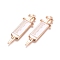 Alloy Enamel Pendants, White, 43x13x3mm, Hole: 1.6mm