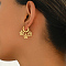 Elegant Stainless Steel Chandelier Earrings, Real 18K Gold Plated, Flower, 26x30mm