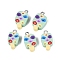 Handmade Polymer Clay Pendants, Ice Cream Charms, with Iron Loops, Pale Green, 18~19.5x8.5~10.5x5mm, Hole: 1.8~2mm