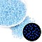 FGB Grade A Transparent Glass Seed Beads, Rondelle, Luminous Glow in the Dark, Center Dyed, Faceted, Light Sky Blue, 4x3mm, Hole: 1.2~1.6mm, about 6081pcs/pound
