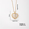 Vintage Brass Pave Clear Cubic Zirconia Religion Cross Heart Pendant Couple Necklaces, Golden, 15.75 inch(400mm)