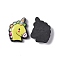 Opaque Resin Cabochons, Unicorn, Yellow, 22.5x17.5x5mm