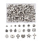 200Pcs 20 Style Tibetan Style Alloy Beads, Mixed Shapes, Antique Silver, 3.5~12.5x3.5~12.5x1.5~8.5mm, Hole: 1~5mm, 10pcs/style 