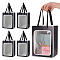NBEADS 12 Pcs Paper Gift Bags with Transparent Window, Kraft Paper Bags Shopping Bags with Handle 7.09x5.12x9.84 Inch Black Favor Bags Gift Bags for Christmas Business Wedding Birthday Party Supplies