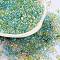 Glass Seed Beads, Transparent Colours Luster, Peanut, Colorful, 4~4.5x2~2.5x2~2.5mm, Hole: 0.8~0.9mm, about 10000pcs/pound
