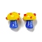 Handmade Lampwork Beads Strands, Mushroom, Yellow, 12~14.5x10~12mm, Hole: 1.2~1.8mm, about 23pcs/strand, 11.61~12.60 inch(29.5~32cm)