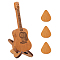 CHGCRAFT Guitar Wooden Pick Box Storage Case Holder Organizer and 3PCS Guitar Picks with Flip Cover for Electric Bass Guitar Music Instrument Accessory Guitarist Gifts