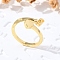 Brass Cuff Rings for Women, Letter, Letter H, Inner Diameter: 15.6mm