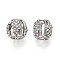 Alloy Rhinestone European Beads, Large Hole Beads, Round, Platinum, 10.5~11mm, Hole: 4.8mm