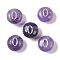 Natural Amethyst Beads, Rondelle with Letter, Letter O, 8.5~9x5~5.5mm, Hole: 1.2mm