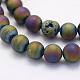 Electroplate Natural Druzy Agate Beads Strands G-G708-6mm-07-3