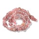 Brins de perles de quartz synthétiques brutes et brutes à la fraise G-B065-C08-3