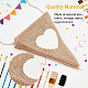 GORGECRAFT 13PCS Plain Burlap Bunting Banner 9.2FT(2.8M) Triangle Flags DIY Burlap Pennant Banner with Printed White Heart for Wedding Camping Party Valentine's Day Indoor Christmas Decoration AJEW-WH0312-32-4