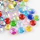 AB-Color Plated Flower Transparent Glass Beads GLAA-R160-M2-1