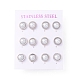 6 paio di orecchini a bottone semicircolari con perle di conchiglia EJEW-A067-19P-3