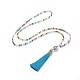 (Jewelry Parties Factory Sale)Polyester Tassel Pendant Necklaces NJEW-JN02621-01-1