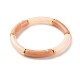 Bracelet extensible en perles de tube incurvé en acrylique bicolore BJEW-JB07971-04-1