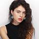 ANATTASOUL 6 Pairs 6 Style Synthetic Turquoise Teardrop & Arch Flower Dangle Stud Earrings EJEW-AN0001-10-4