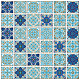 Chgcraft 36 шт. винтажные синие наклейки на плитку DIY-WH0454-004-1